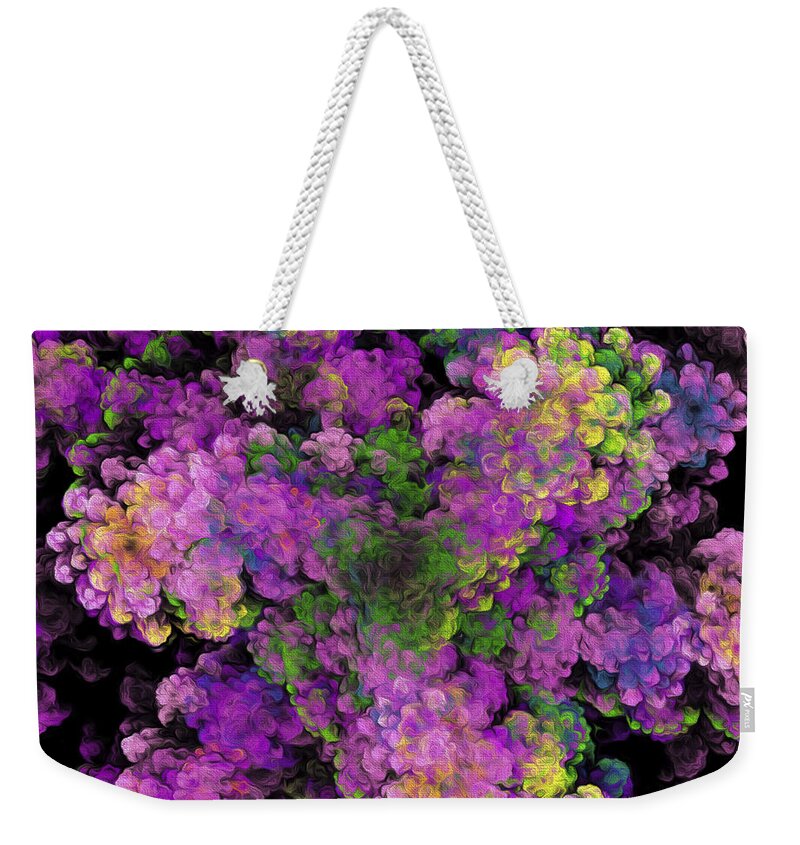 Andee Design Abstract Weekender Tote Bag featuring the digital art Floral Fancy Abstract by Andee Design