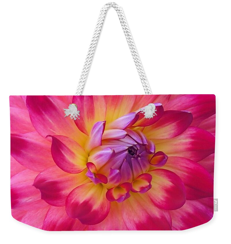 Dahlia Weekender Tote Bag featuring the photograph Floral Fantasia by Patricia Strand
