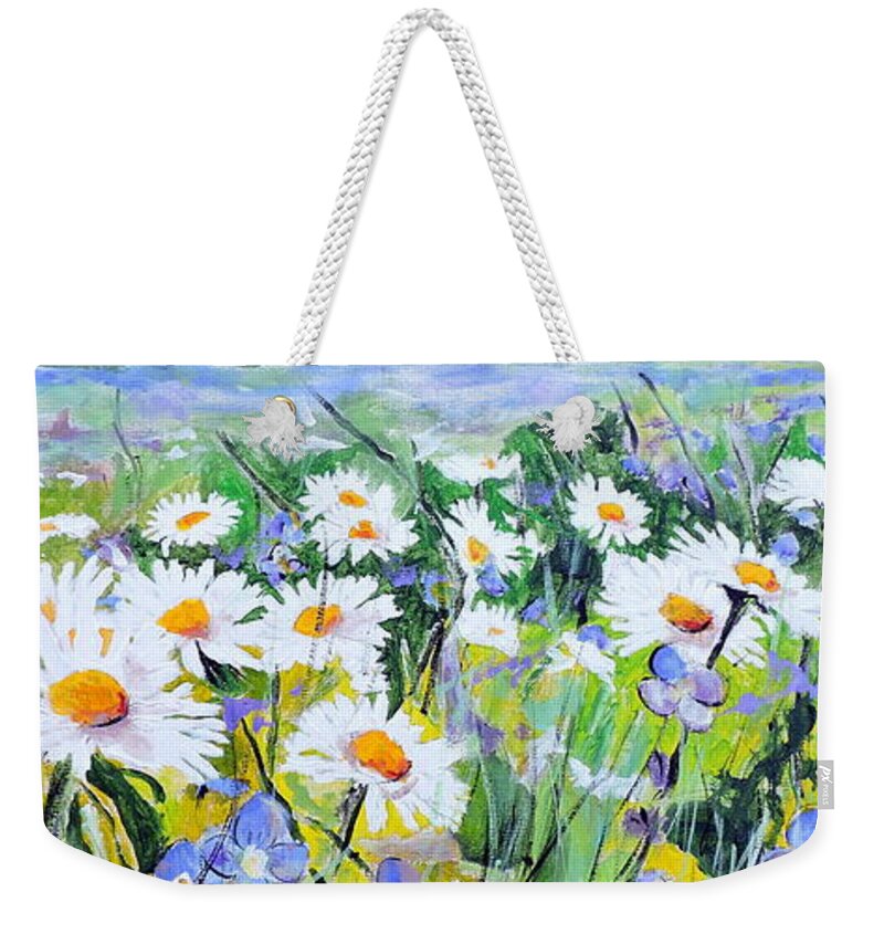 Flowers Weekender Tote Bag featuring the painting Floral Field by Jodie Marie Anne Richardson Traugott     aka jm-ART