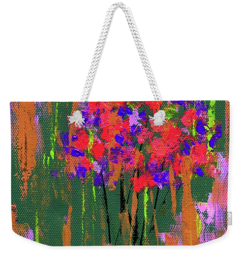 Impressionistic Flowers Weekender Tote Bag featuring the painting Floral Impresions by PJ Lewis