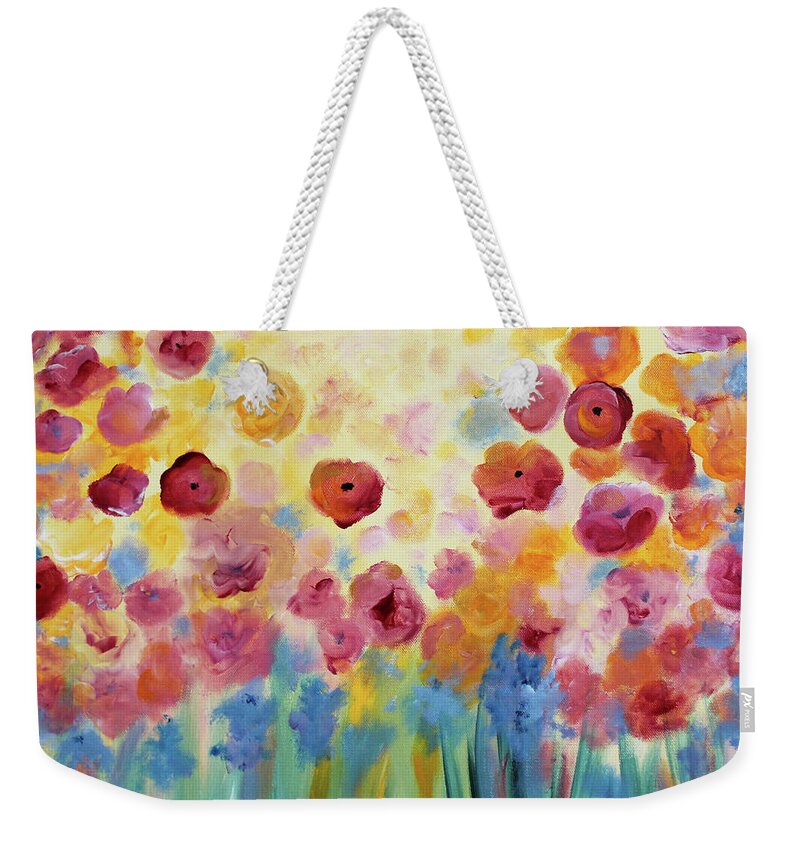 Flowers Weekender Tote Bag featuring the painting Floral Splendor II by Stacey Zimmerman