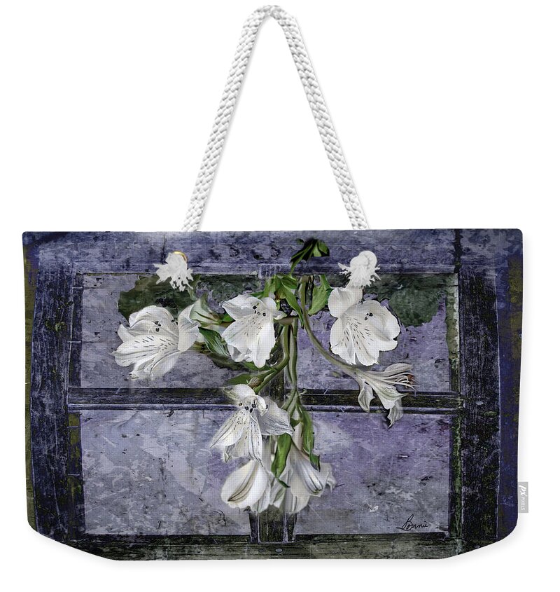 Window Weekender Tote Bag featuring the photograph Floral Window Frame by Bonnie Willis