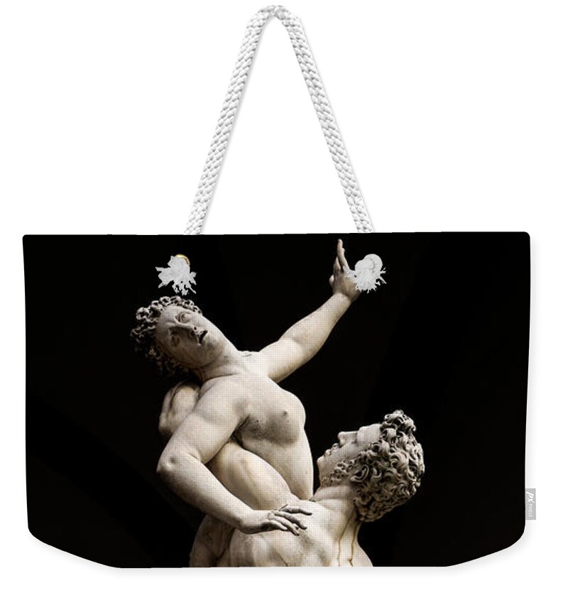 Florence Weekender Tote Bag featuring the photograph Florence - rape of the sabine women by Weston Westmoreland