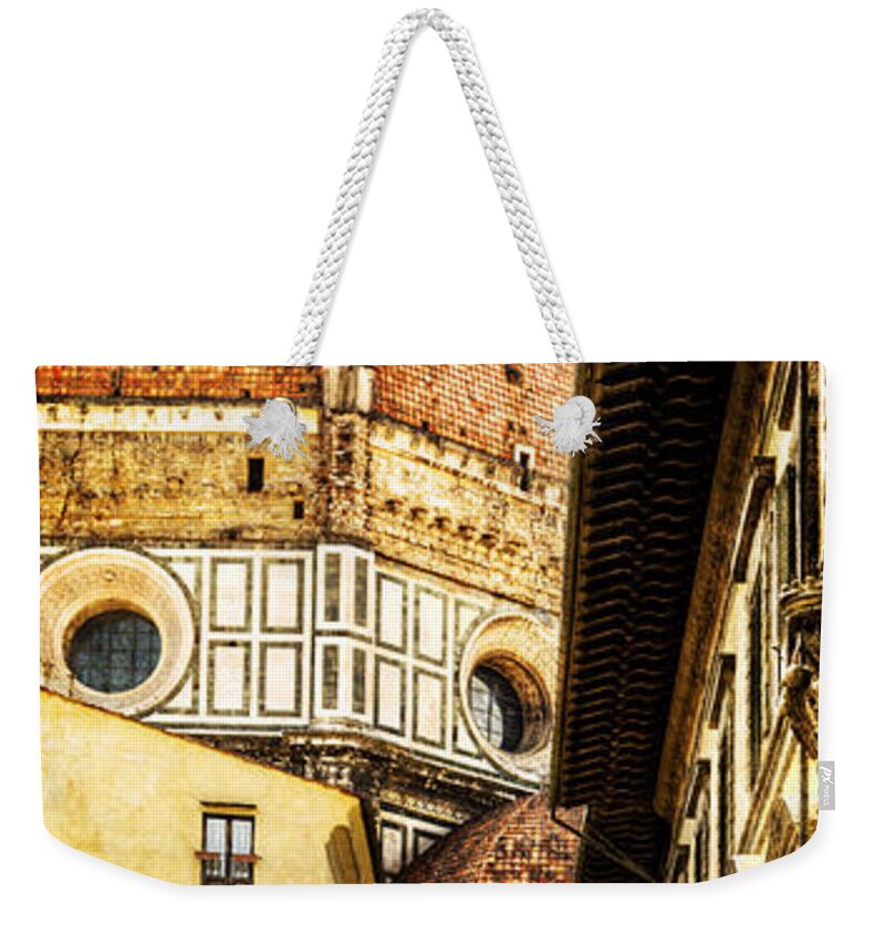 Florence Weekender Tote Bag featuring the photograph Florence - the duomo emerges by Weston Westmoreland