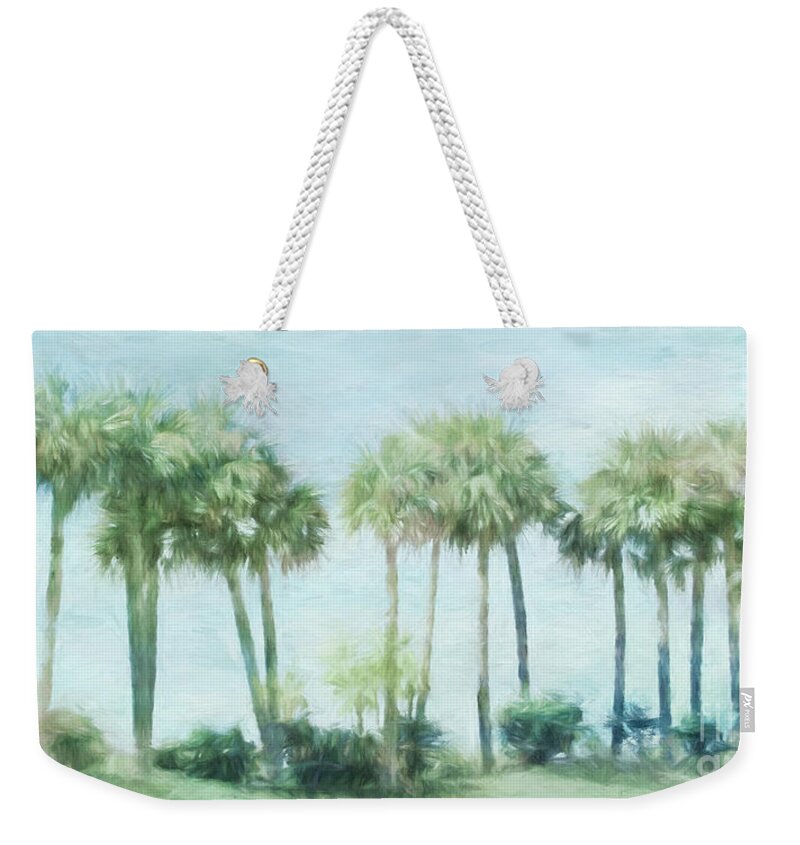 Palm Trees Weekender Tote Bag featuring the digital art Florida Palms II by Jayne Carney