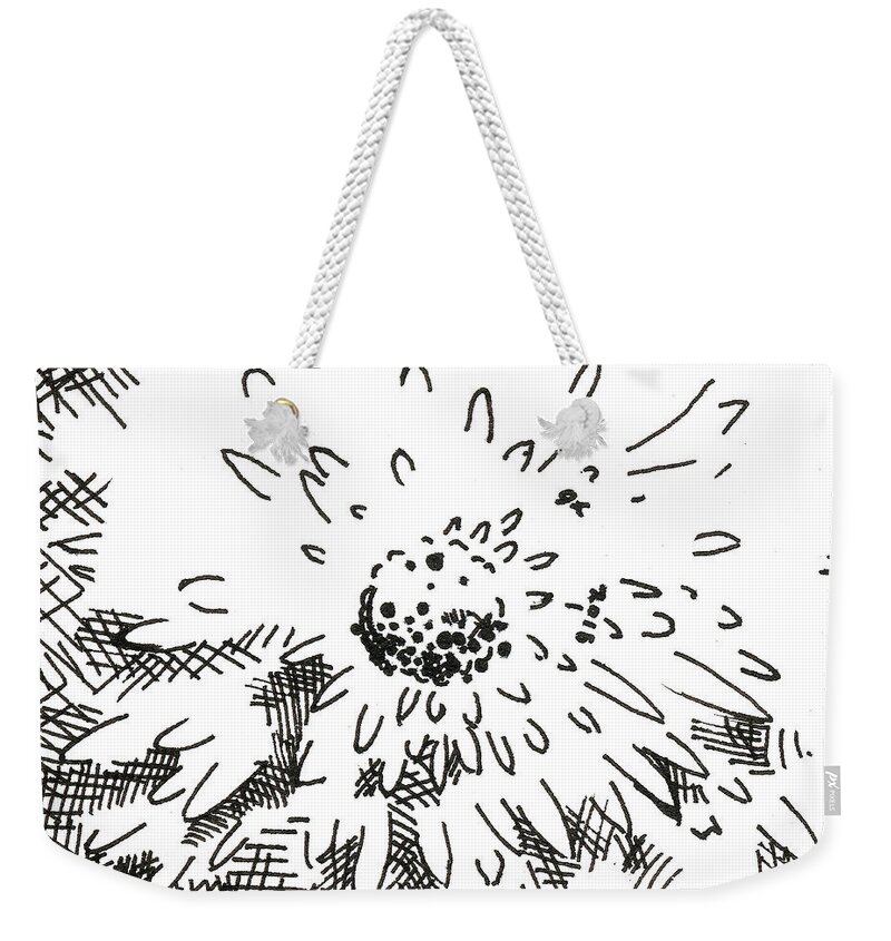 Flower Weekender Tote Bag featuring the drawing Flower 2 2015 - ACEO by Joseph A Langley