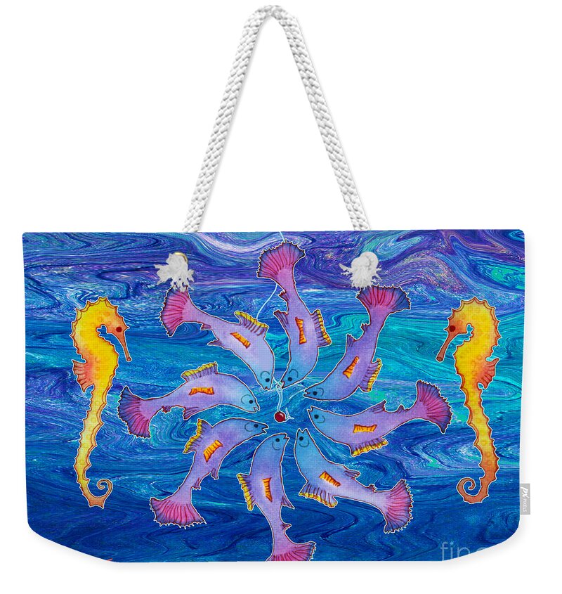 Flower Of The Sea Weekender Tote Bag featuring the painting Flower of the Sea by Teresa Ascone
