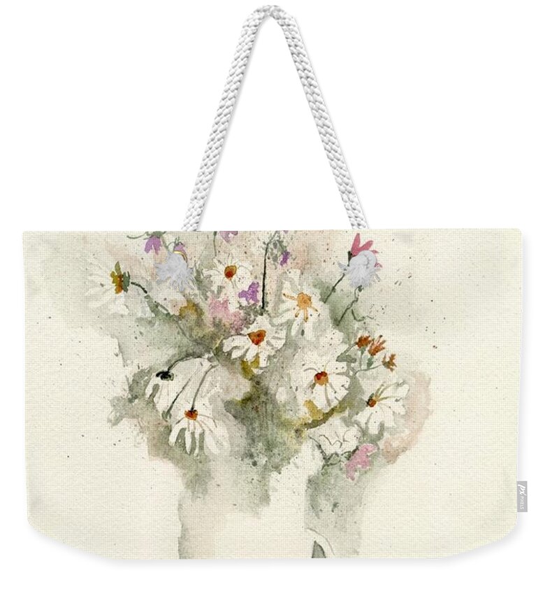 Pitcher Weekender Tote Bag featuring the digital art Flower study twelve by Darren Cannell