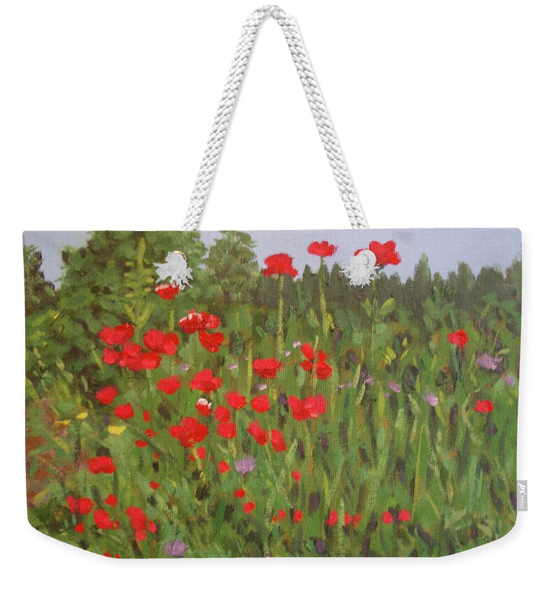Impressionist Weekender Tote Bag featuring the painting Flowers 3 by Stan Chraminski