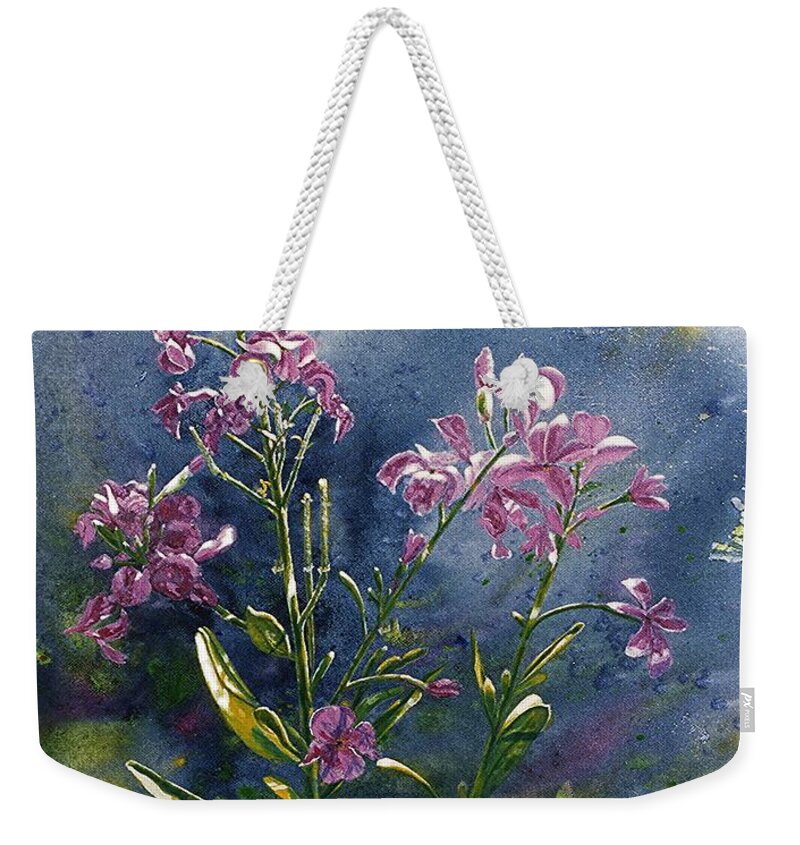 Flowers Weekender Tote Bag featuring the painting Flowers by Hartmut Jager