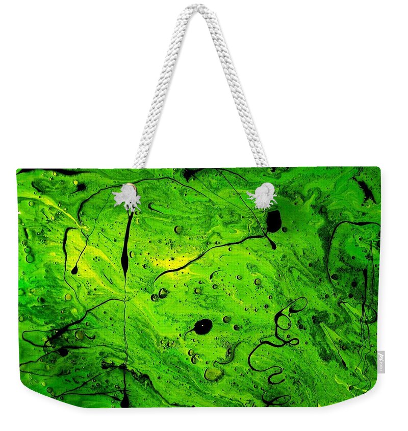 Acrylic Weekender Tote Bag featuring the painting Fluid by 'REA' Gallery