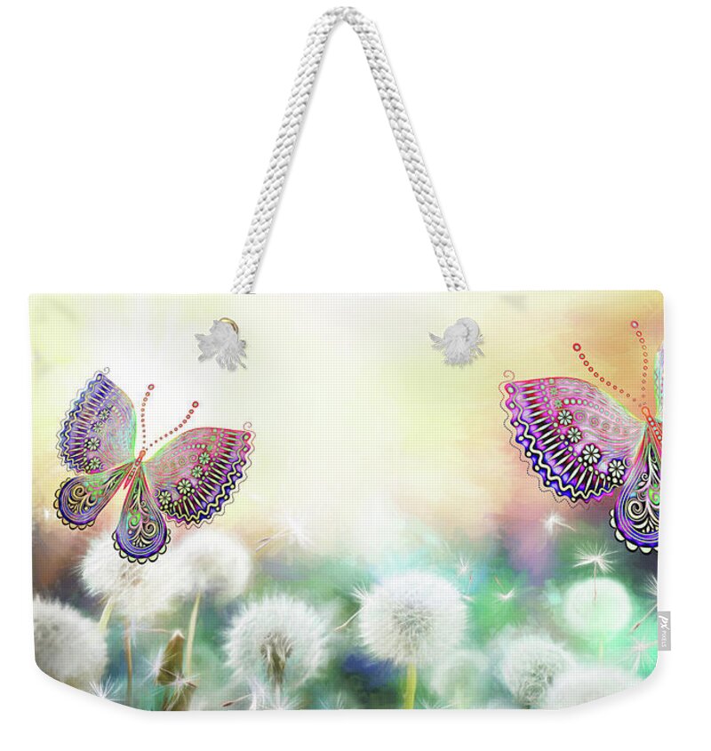 Butterfly Weekender Tote Bag featuring the photograph Flutterby Fantasy by Bill and Linda Tiepelman