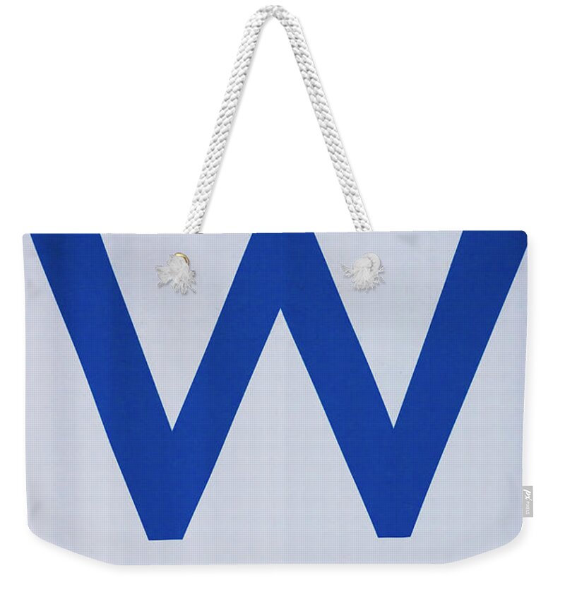 Cubs Win Weekender Tote Bag featuring the photograph Fly the W by Patty Colabuono