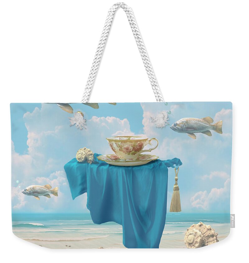 Fish Weekender Tote Bag featuring the digital art Flying fish by Alexa Szlavics