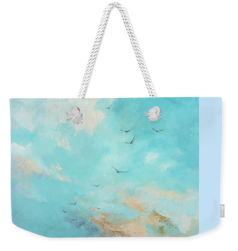 Sky Weekender Tote Bag featuring the painting Flying High by Dina Dargo