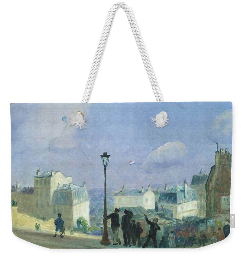 Flying Kites Weekender Tote Bag featuring the painting Flying Kites by William James