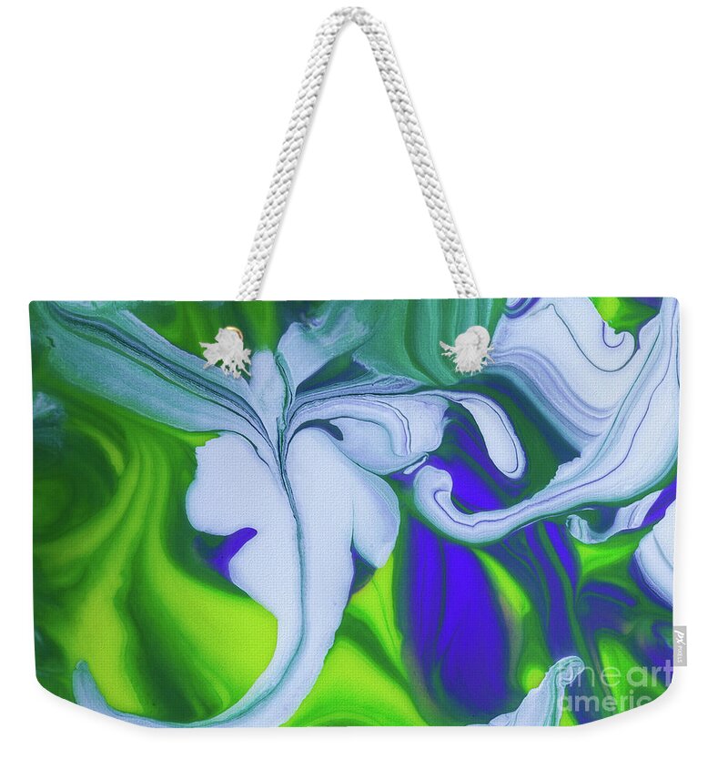 Abstract Weekender Tote Bag featuring the painting Flying Lizard by Patti Schulze