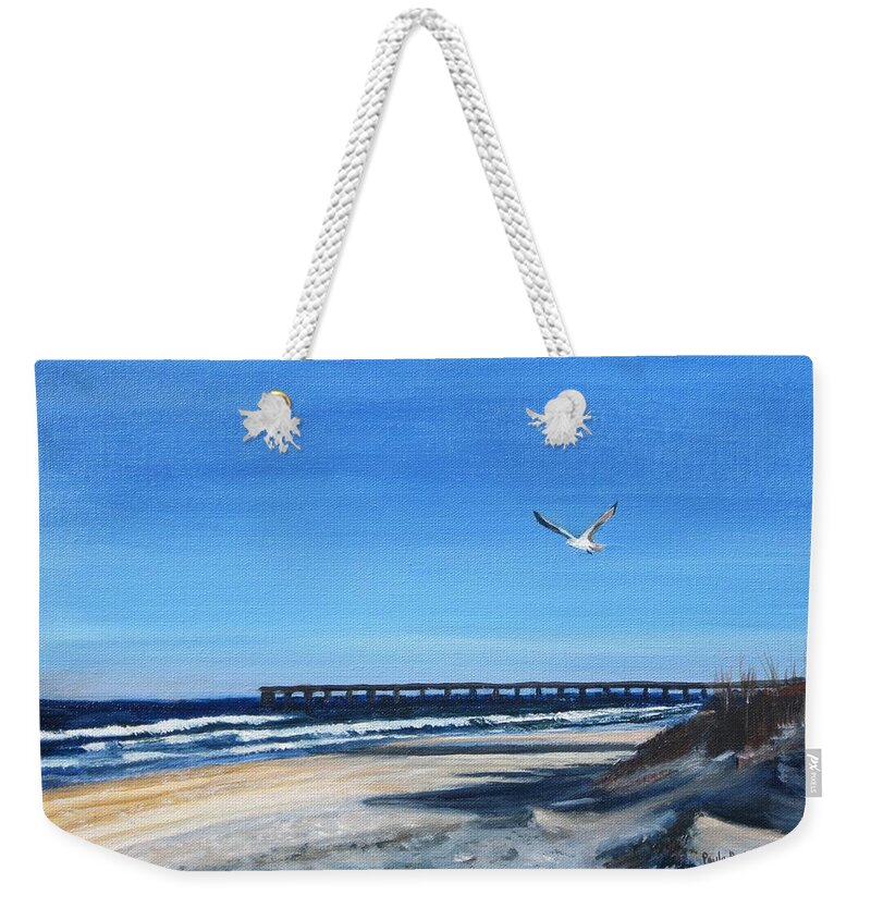 Painting Weekender Tote Bag featuring the painting Flying Solo by Paula Pagliughi