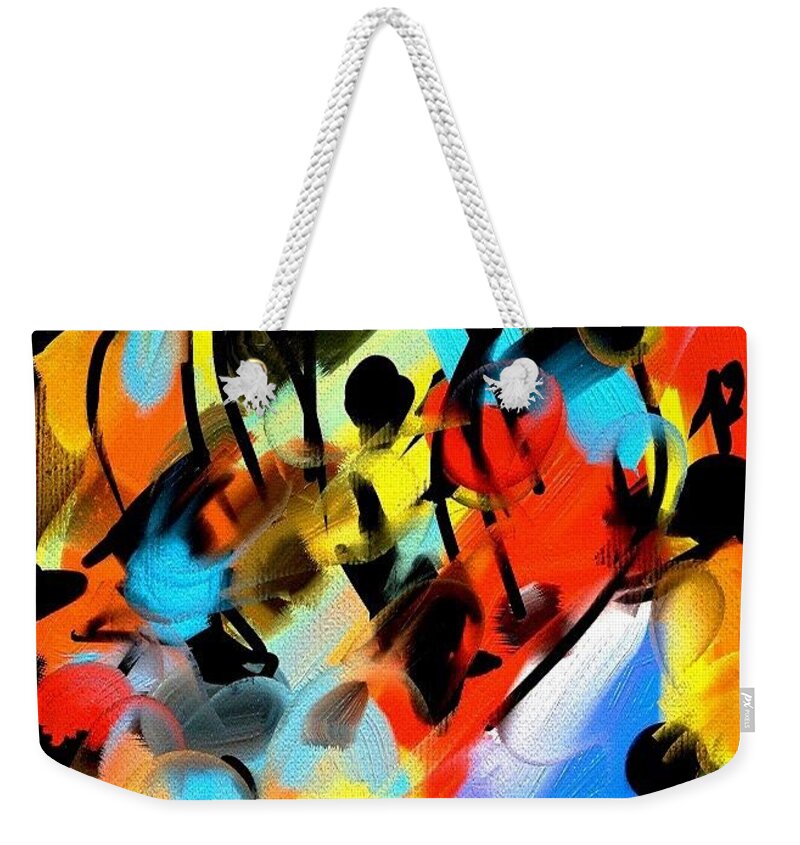 Abstract Weekender Tote Bag featuring the painting Flysquid Dream by Neal Barbosa
