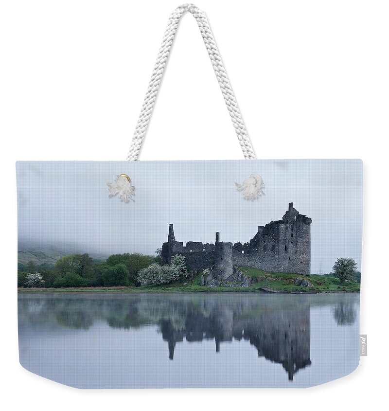 Loch Awe Weekender Tote Bag featuring the photograph Fog at Kilchurn Castle by Stephen Taylor