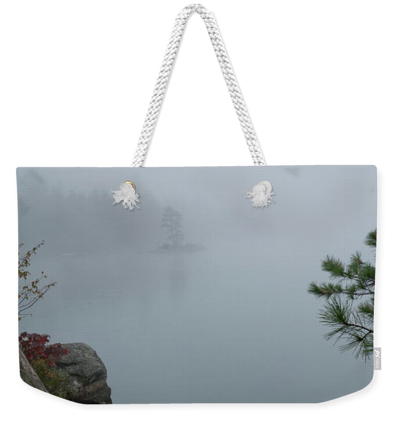 Boundary Waters Weekender Tote Bag featuring the photograph Fogged In by Paul Schultz