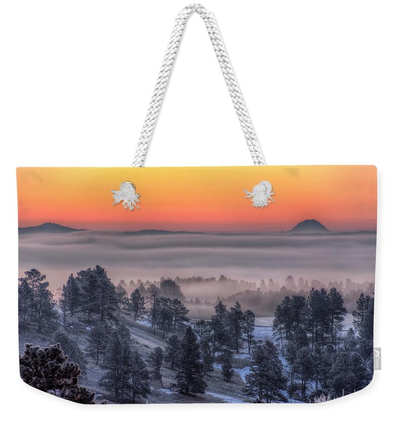 Fog Weekender Tote Bag featuring the photograph Foggy Dawn by Fiskr Larsen
