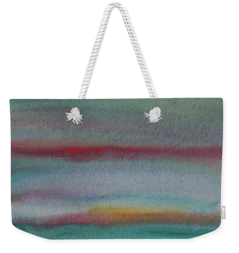Fog Weekender Tote Bag featuring the painting Foggy Sunset by Phil Strang