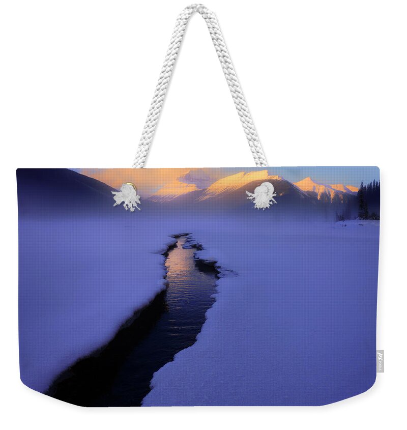 Banff Weekender Tote Bag featuring the photograph Foggy Winter Days in Banff by Dan Jurak