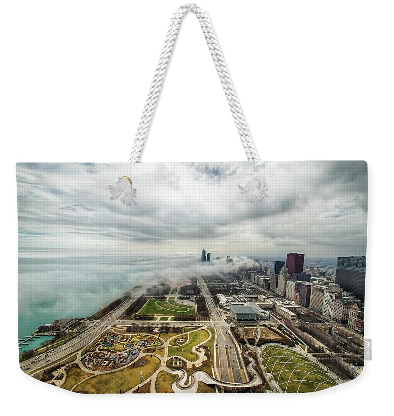 Chicago Weekender Tote Bag featuring the photograph Fogscape by Raf Winterpacht