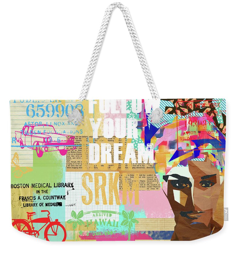 Follow Your Dream Weekender Tote Bag featuring the mixed media Follow your dream Collage by Claudia Schoen