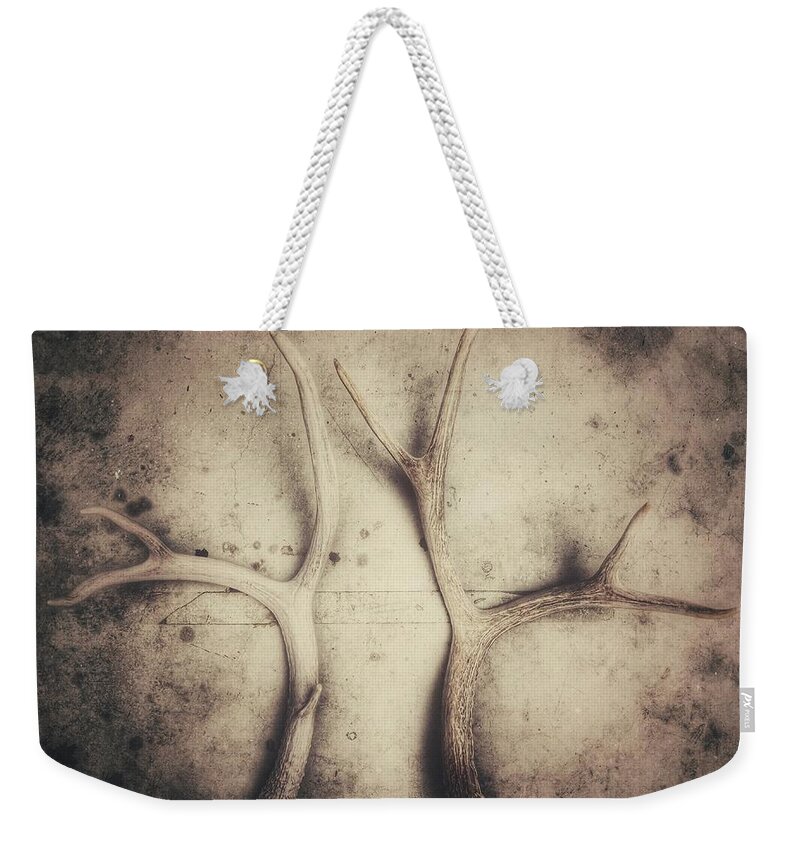 Antlers Weekender Tote Bag featuring the photograph Following The Rut by Mark Ross