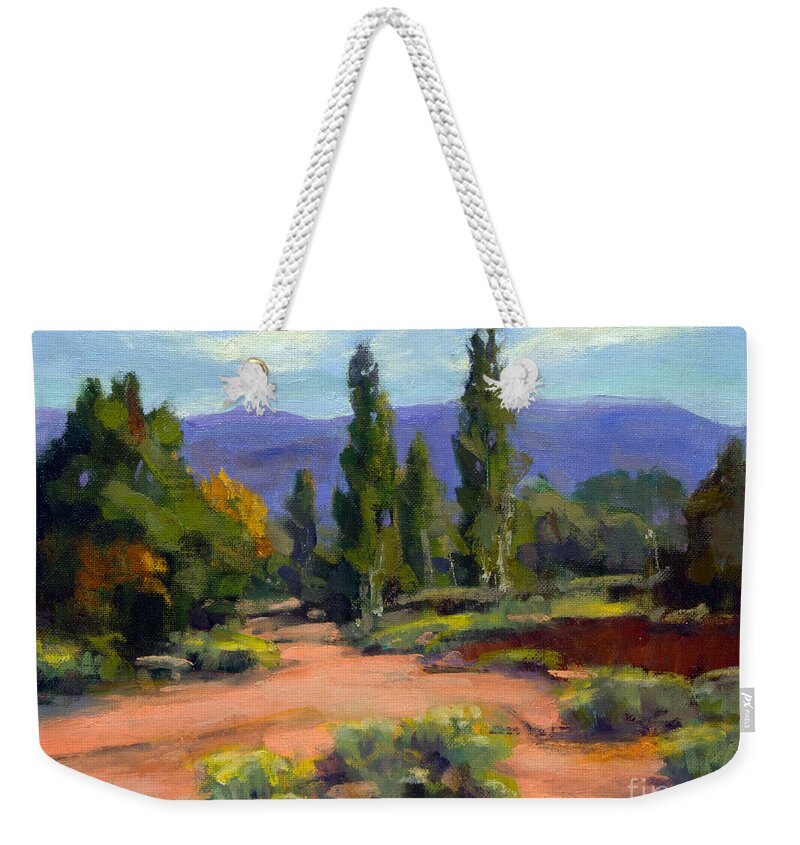 Landscape Weekender Tote Bag featuring the painting Ancient but Beautiful by Maria Hunt