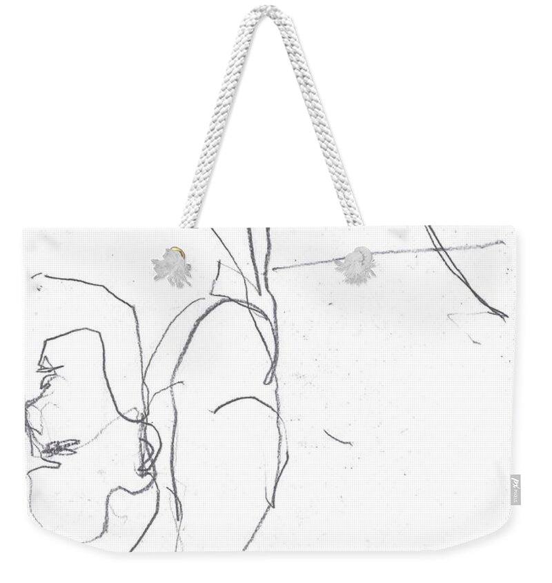 Sketch Weekender Tote Bag featuring the drawing For b story 4 7 by Edgeworth Johnstone