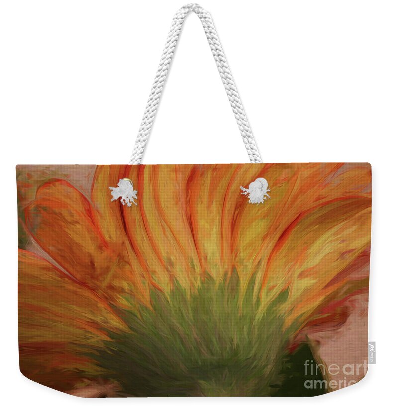 Flower Weekender Tote Bag featuring the digital art For the Love of Gerberas by Cheryl Rose