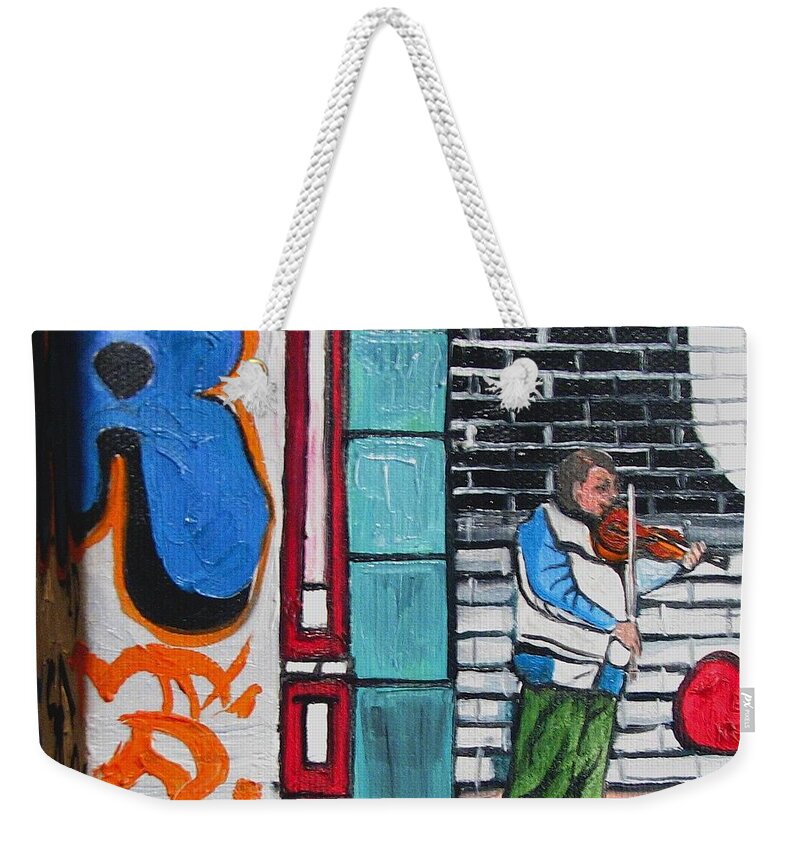 Gaffitti Art Weekender Tote Bag featuring the painting For the Love of Music by Patricia Arroyo