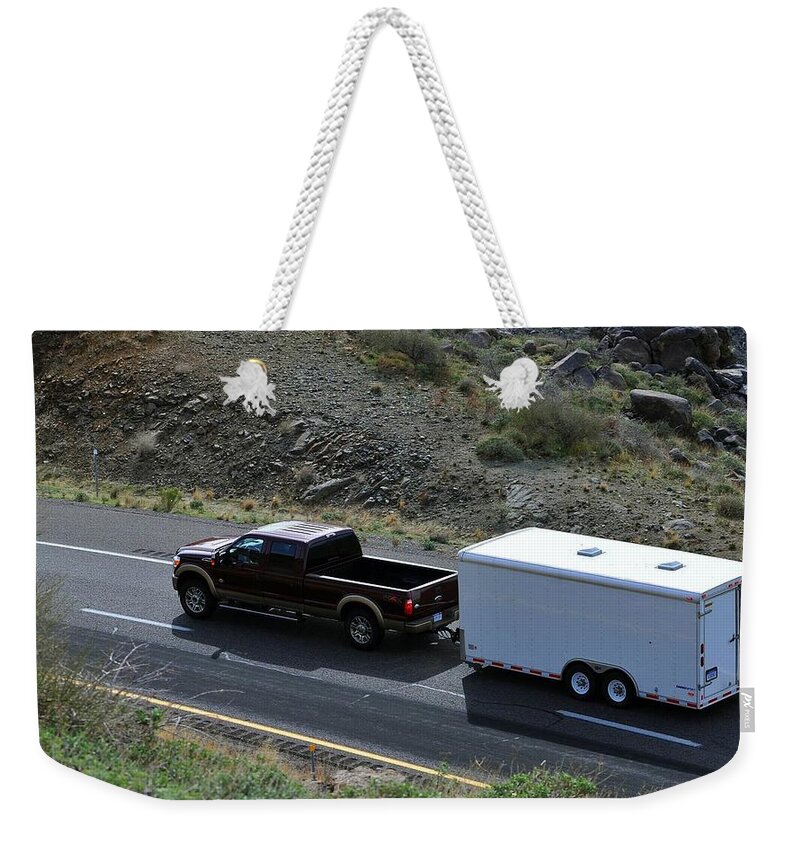 Ford F-250 Weekender Tote Bag featuring the digital art Ford F-250 by Super Lovely