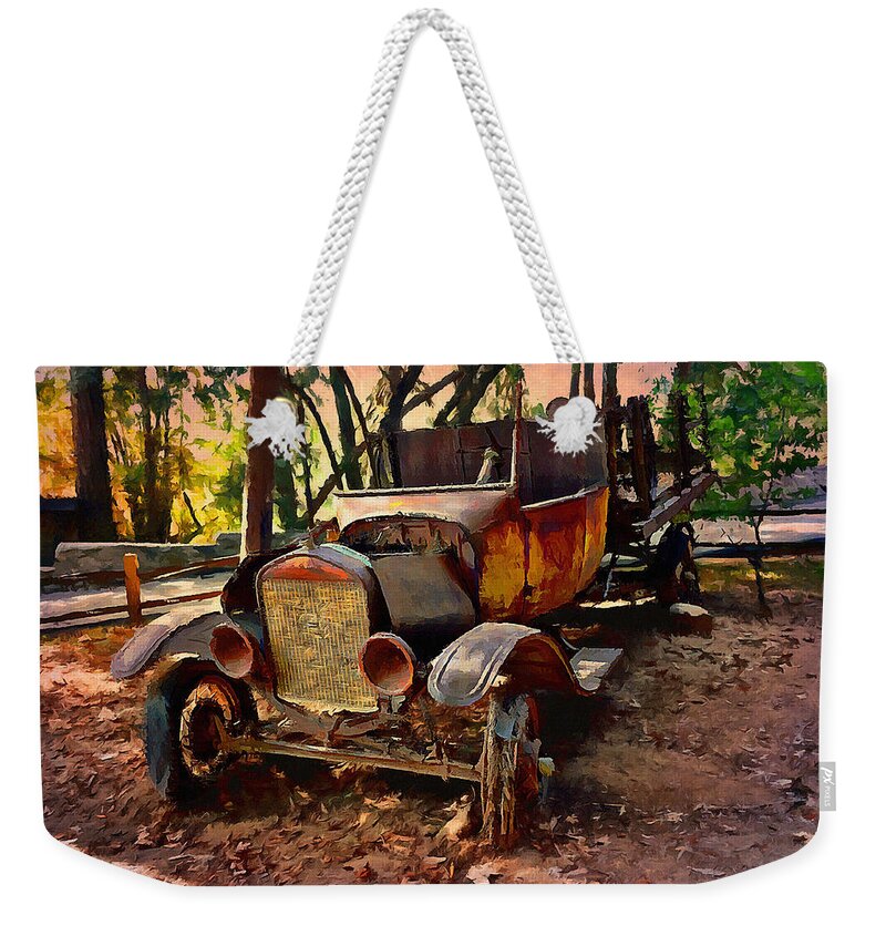 Ford Flatbed Truck Weekender Tote Bag featuring the photograph Ford Flatbed Truck by Glenn McCarthy Art and Photography