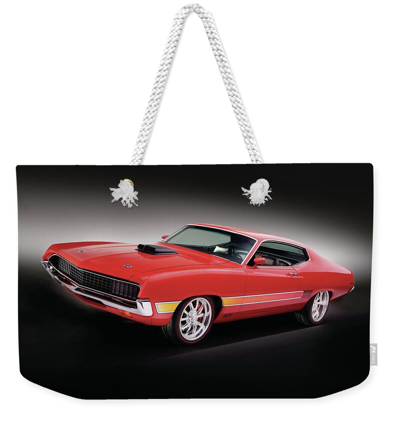 Ford Torino Weekender Tote Bag featuring the digital art Ford Torino by Maye Loeser