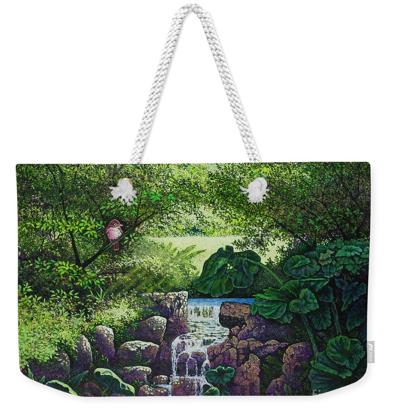 Brook Weekender Tote Bag featuring the painting Forest Brook IV by Michael Frank