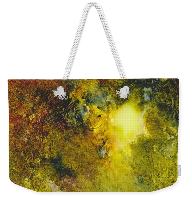 Forest Weekender Tote Bag featuring the painting Forest Light 65 by David Ladmore