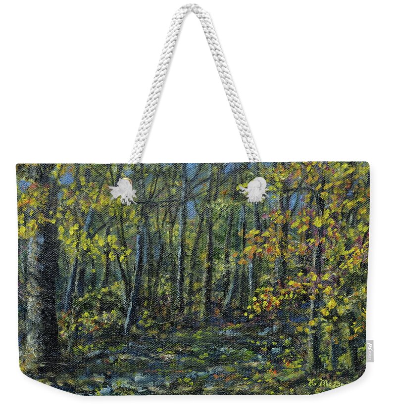 Forest Weekender Tote Bag featuring the painting Forest Light by Kathleen McDermott