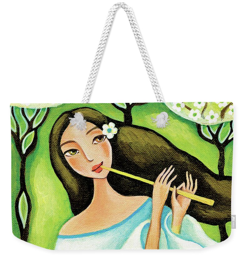 Forest Woman Weekender Tote Bag featuring the painting Forest Melody by Eva Campbell