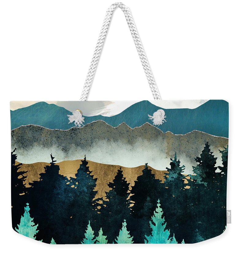 Forest Weekender Tote Bag featuring the digital art Forest Mist by Spacefrog Designs