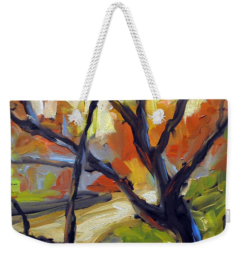 Art Weekender Tote Bag featuring the painting Forest Path by Richard T Pranke