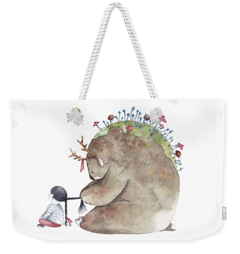 Art Weekender Tote Bag featuring the painting Forest Spirit by Soosh 