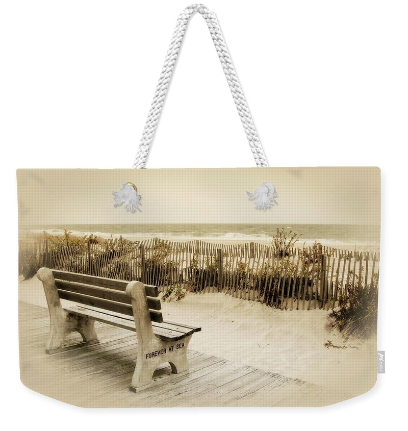 Jersey Shore Weekender Tote Bag featuring the photograph Forever At Sea - Jersey Shore by Angie Tirado
