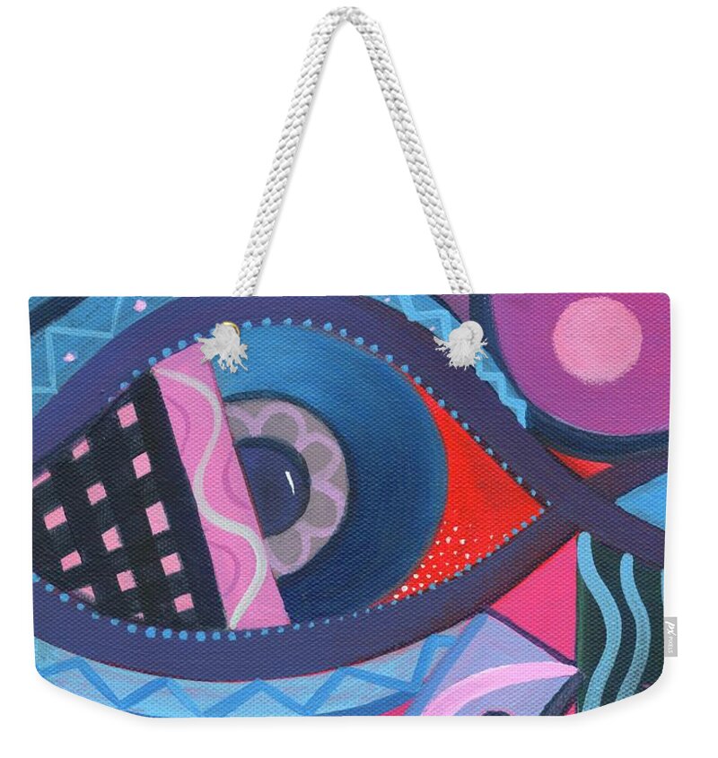 Seeing Weekender Tote Bag featuring the painting Forever Witness by Helena Tiainen