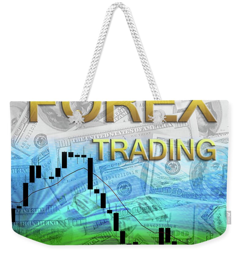 Forex Weekender Tote Bag featuring the digital art Forex Trading 1b by Walter Herrit