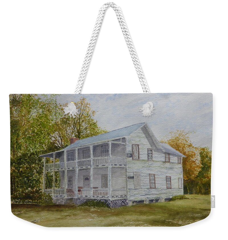Old Houses Weekender Tote Bag featuring the painting Forgotten by Time by Joel Deutsch