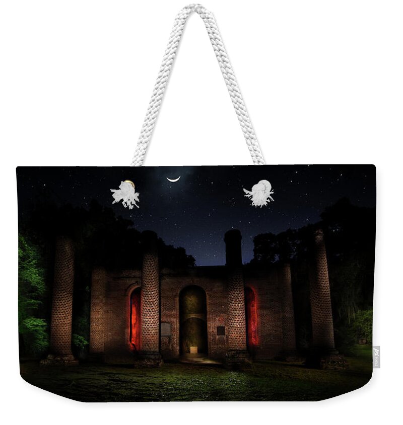 Old Sheldon Church Weekender Tote Bag featuring the photograph Forgotten Gods by Mark Andrew Thomas